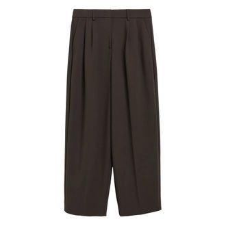 Comma Broeken, Dames, Bruin, 2Xl, Wijde broek