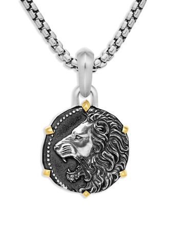 David Yurman 18kt yellow gold and sterling silver Leo amulet (33mm) - men - 18kt Yellow Gold/Sterling Silver - OS