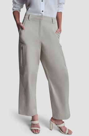 DKNY Stretch Cotton Poplin Cargo Pants in Pebble at Nordstrom, Size X-Small