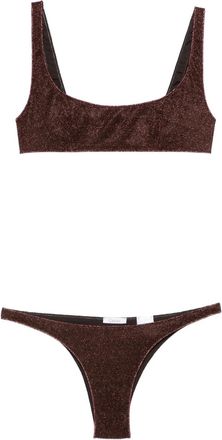 Os&eacute;ree Costume da bagno con scollo quadrato - Marrone