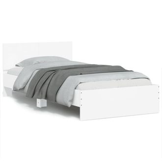 Berkfield Home Bed Frame without Mattress with LED Lights White 100x200 cm