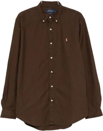 Polo Ralph Lauren Buttoned Shirt - Heren - Casual Overhemden - Bruin - M - Katoen - Overhemden