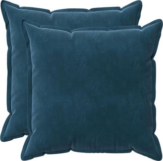 vidaXL Funda De Almohada 2 Pcs Houten Azul 55 X 55 Cm Terciopelo Vidaxl