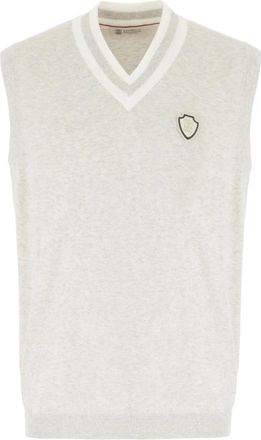 Brunello Cucinelli Mouwloze Truien - Heren - Spencers - Grijs - XL - Katoen - Truien & Vesten