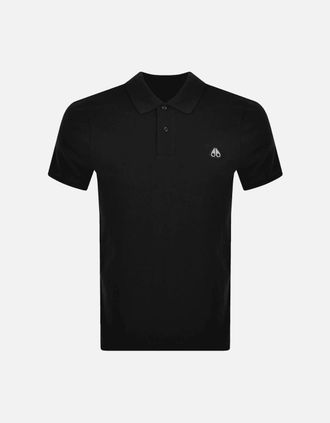 Moose Knuckles Mens Everett Regular Fit Black Polo Shirt - Size: 38