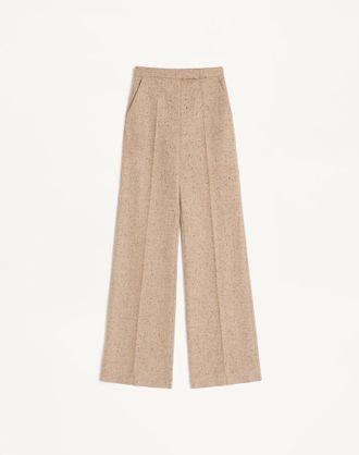 Valentino Pantaloni In Bottonato Natte Donna AVORIO/BEIGE 38