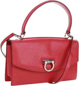 Ferragamo Pre-owned Handbags, female, Pink, Size: ONE SIZE Pre-owned Leather Handbag