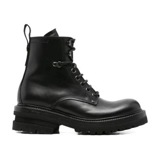 Premiata Elba Leather Military Boots - male - Premiata - Lace-up Boots - Black - 8 UK - Shoes