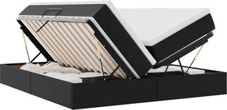 vidaXL Cama Con Almacenamiento Y Colch&oacute;n Negro 180 X 200 Cm Vidaxl
