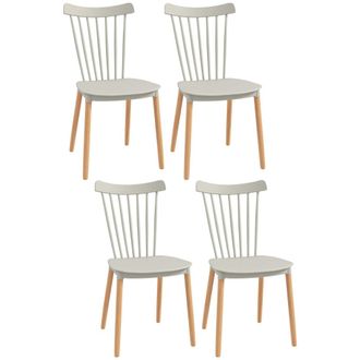 HOMCOM Sillas de comedor 48x52.5x83 cm gris