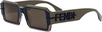 Fendi Mens Black Rectangular Sunglasses FE40073U 50E