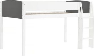 Habitat et Jardin Habitat Et Jardin - Cama alta infantil de madera Alia - 90 x 190 cm - Blanco/Gris