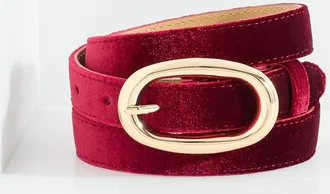 Talbots Velvet Belt - Beet Red - Medium Talbots