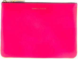 Comme Des Gar&ccedil;ons Accessoires, Dames, Roze, ONE Size, Leer, Super Fluo Leren Portemonnee