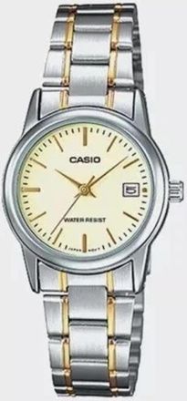 Casio Womens Two-Tone Stainless Steel Watch with Champagne Dial - LTP-V002SG-9A