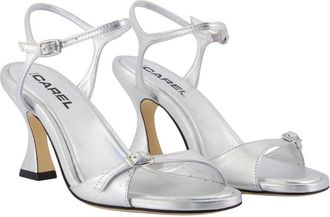 Carel Womens Celeste Pumps - Carel Leather Silver Calfskin Shoes