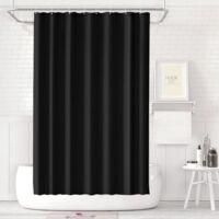 OEM Cortina De Ducha Antimoho, De Poli&eacute;ster Grueso, 120 X 200 Cm, Impermeable, Con Ojales Y Ganchos, Color Negro - Crezuo