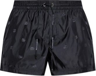 Dolce & Gabbana Short Jacquard Zwembroek - Heren - Strandmode - Zwart - 2XL - Polyester - Badmode