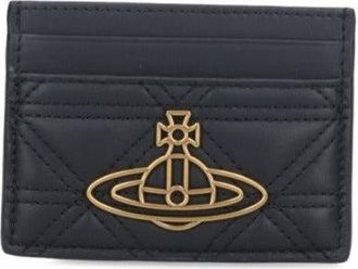 Vivienne Westwood Quilted Orb Card Holder - Black