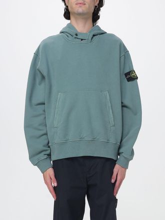 Stone Island Felpa con cappuccio in cotone con tasca a marsupio e logo