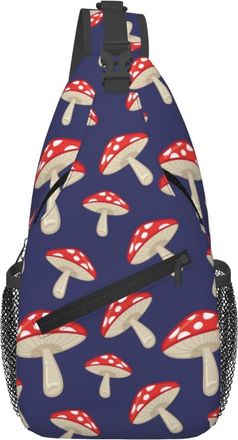 Generic Red Mushrooms Cross Body Bag Trendy Crossbody Bag Anti Theft Backpack For Women Casual Cycling
