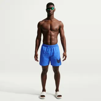 Nike Mens Swim Breaker 7 Fully Lined Volley Short in Blue | NESSF508-434