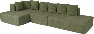 Hhg Conjunto De Sof&aacute; Hhg-729, Sof&aacute; En L, Sof&aacute; De Sal&oacute;n, Tejido De Chenilla (270 G/m&sup2;), Superficie De Descanso A La Izquierda: 60 X 310 X 150 Cm, Verde
