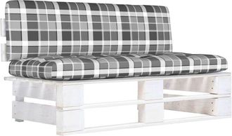 vidaXL Sof&aacute; Central De Palets De Jard&iacute;n Madera Pino Impregnada Blanca Vidaxl