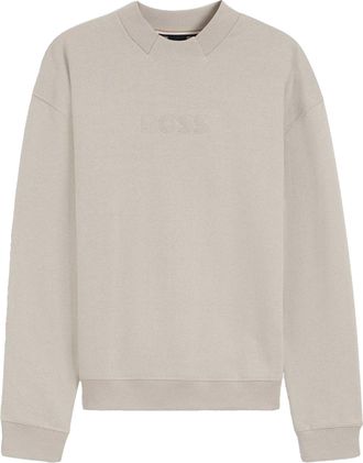 HUGO BOSS Herenmode-sweatshirt met logo (Lichtgrijs)