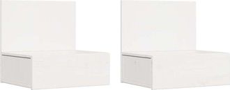 vidaXL Mesa De Noche Con Caj&oacute;n 2 Pcs Blanco 42 X 32.5 X 40 Cm Vidaxl