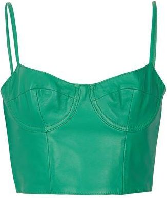 8 by YOOX LEATHER BODYCON CROP TOP