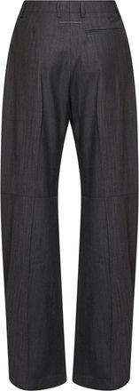 Maison Margiela Womens Trousers Wool-Blend Wide Leg Grey Virgin Wool