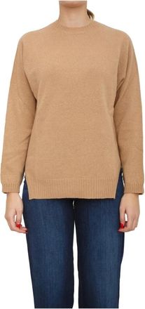 Twinset Maglia Cammello - Dames - Ronde hals truien - Bruin - M - Wol - Truien & Vesten