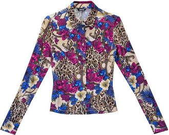Just Cavalli Flowers Leopard shirt