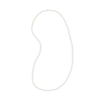 Ateliers Saint Germain Halsketting - Lange Halsketting Echte Gecultiveerde Zoetwaterparels Semi Rond 6-7 mm