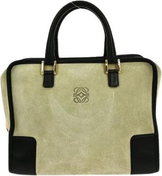 Loewe Pre-owned Handbags, female, Beige, Size: ONE SIZE Pre-owned Suede Handbag
