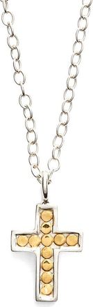 Anna Beck Gili Reversible Mini Cross Necklace in Two Tone at Nordstrom
