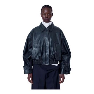 R&oacute;he Giacca Blouson in Pelle - - Jackets - Donna - Nero - S