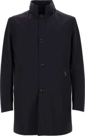 Moorer Dark Blue Solid Parka Jacket