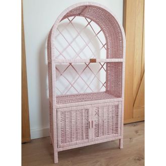 OEM Armario De Mimbre Rosa Con Puertas