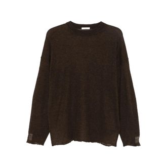 Haikure Frayed-hemline Round-neck Sweater