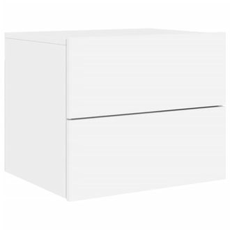vidaXL Mesita De Noche De Pared Con Luces Led Blanco Vidaxl