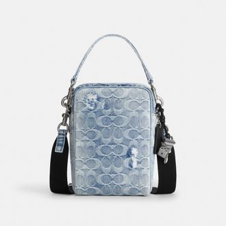 Coach Tristan Crossbody Bag 14 In Loved Signature Denim With Charms