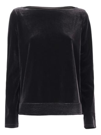 Emporio Armani Chenille ribbed sweatshirt - Black