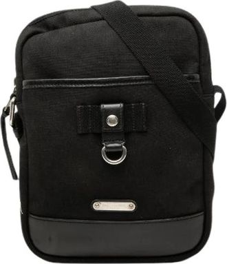 Saint Laurent Pre-owned Livingston Canvas Leather Shoulder Bag - unisex - Vintage Schoudertas - Zwart - ONE Size - Leer - Vintage