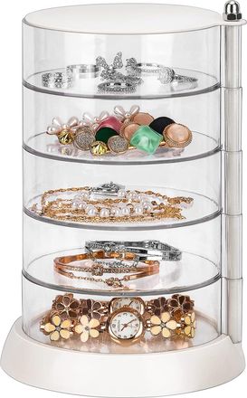 OEM Organizador Transparente De Acr&iacute;lico De 5 Niveles Para Accesorios Para El Cabello Con Bandas El&aacute;sticas, Caja De Almacenamiento Para Pulseras, Anillos 