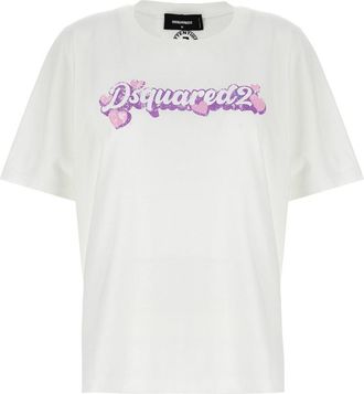 Dsquared2 White Logo print T-shirt