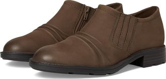 Clarks Adalynn Ezra Womens Flat Shoes Mushroom Nubuck : 9.5 B - Medium, Leather