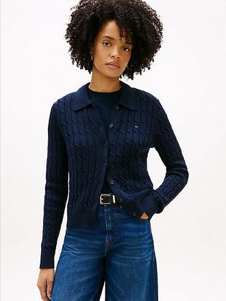 Tommy Hilfiger Cable Knit Polo Cardigan