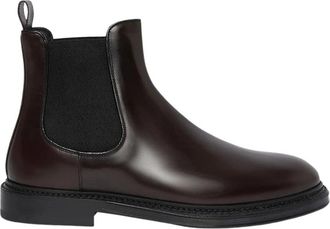 Kiton Chelsea enkellaarsjes - Heren - Chelseaboots - Bruin - 40 EU - Leer - Schoenen